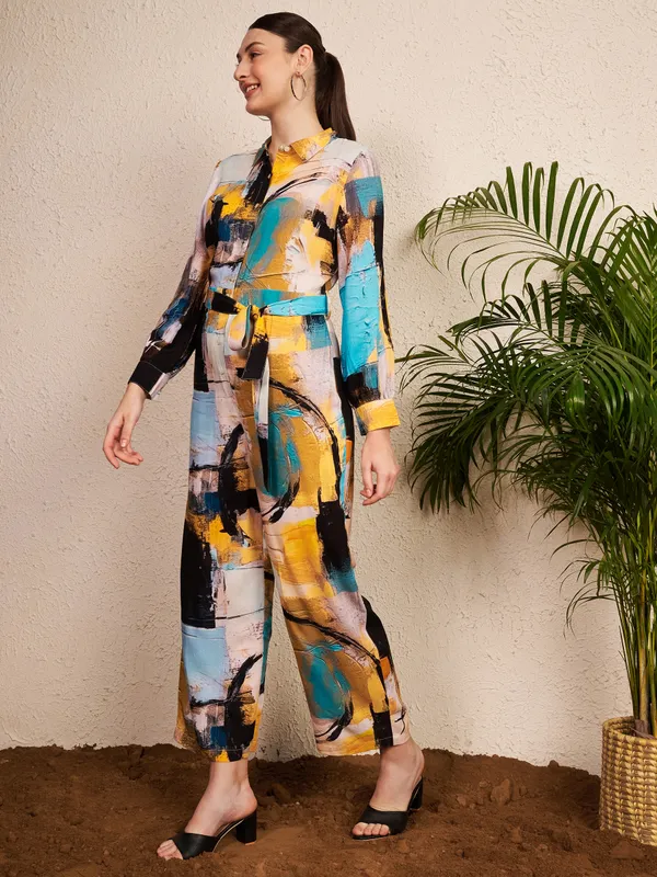 Multicolour_Abstract_Print_Jumpsuit_For_Women