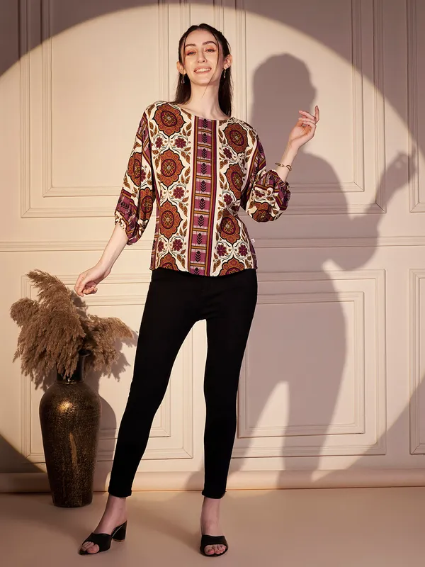 Multicolor_Printed_Relaxed_Fit_Top_For_Women