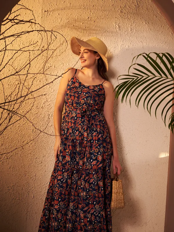 Navy_Floral_Print_Maxi_Dress_For_Women
