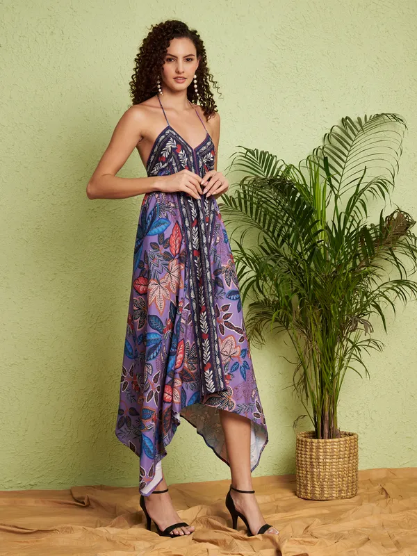 Purple_Floral_Print_Spaghetti_Strap_Dress_For_Women
