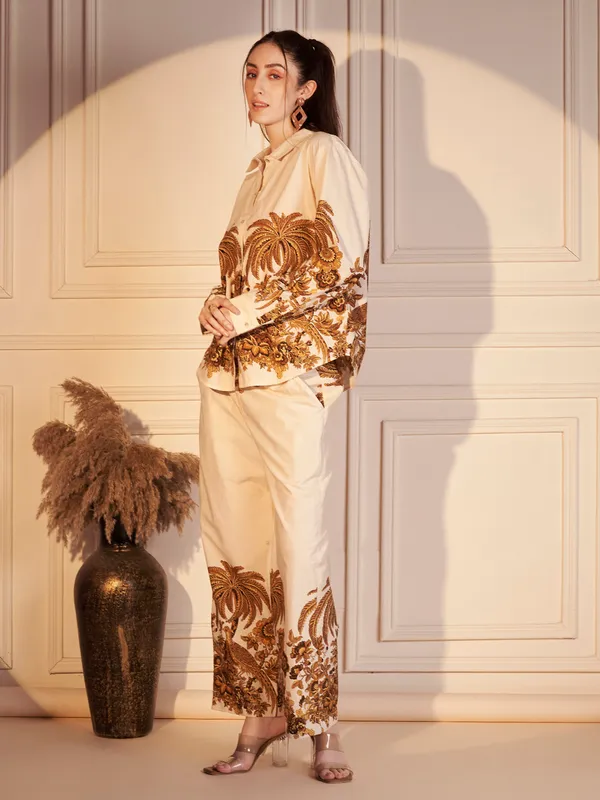 Cream_Printed_Co-Ord_Set_For_Women