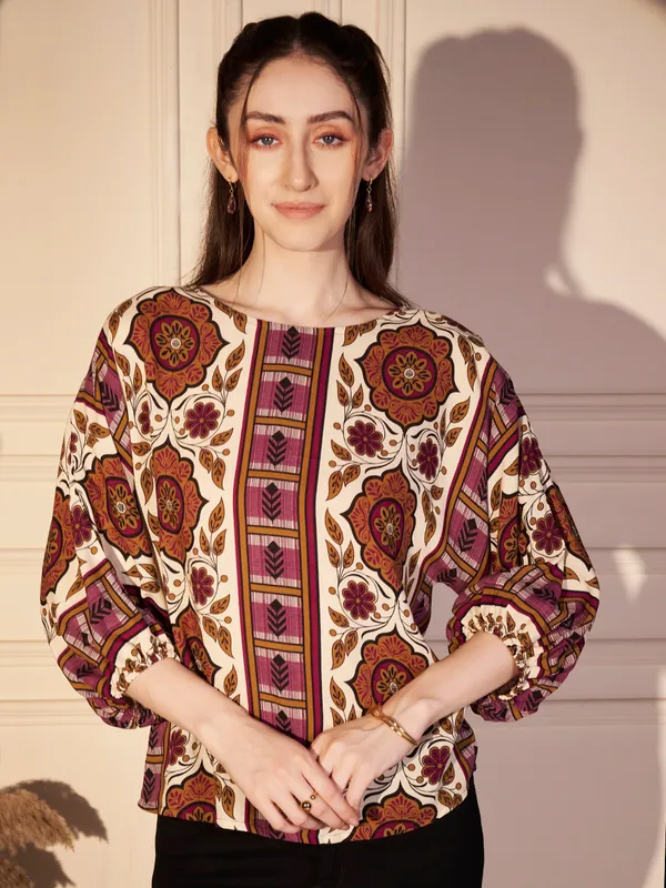 Multicolor_Printed_Relaxed_Fit_Top_For_Women