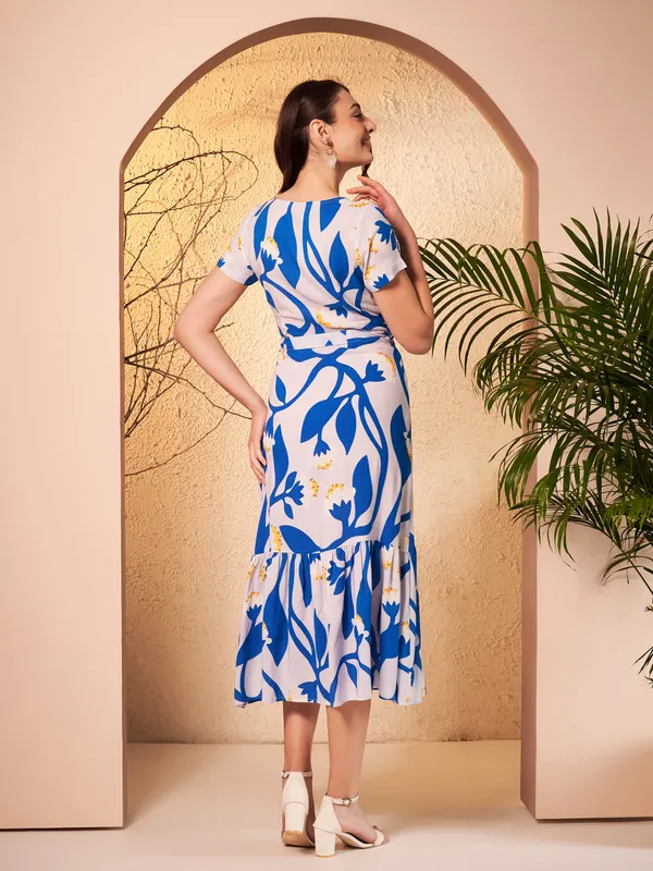 Blue_Floral_Print_Midi_Dress_For_Women