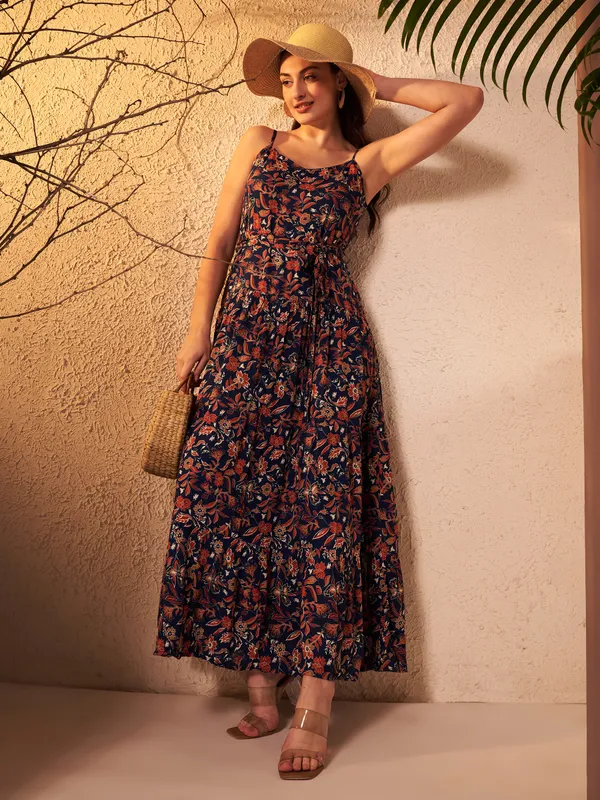 Navy_Floral_Print_Maxi_Dress_For_Women