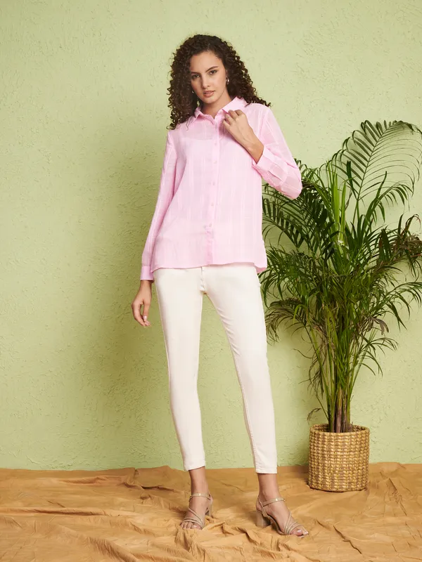 Pink_Textured_Relaxed_Fit_Shirt_For_Women