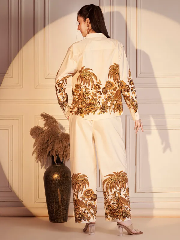 Cream_Printed_Co-Ord_Set_For_Women