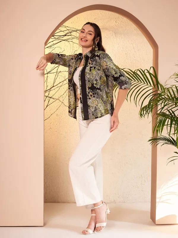 Black_Paisley_Print_Casual_Shirt_For_Women