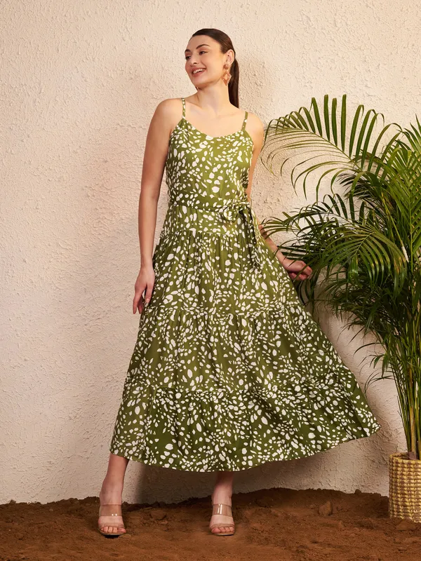 Green_Printed_Fit_And_Flare_Dress_For_Women