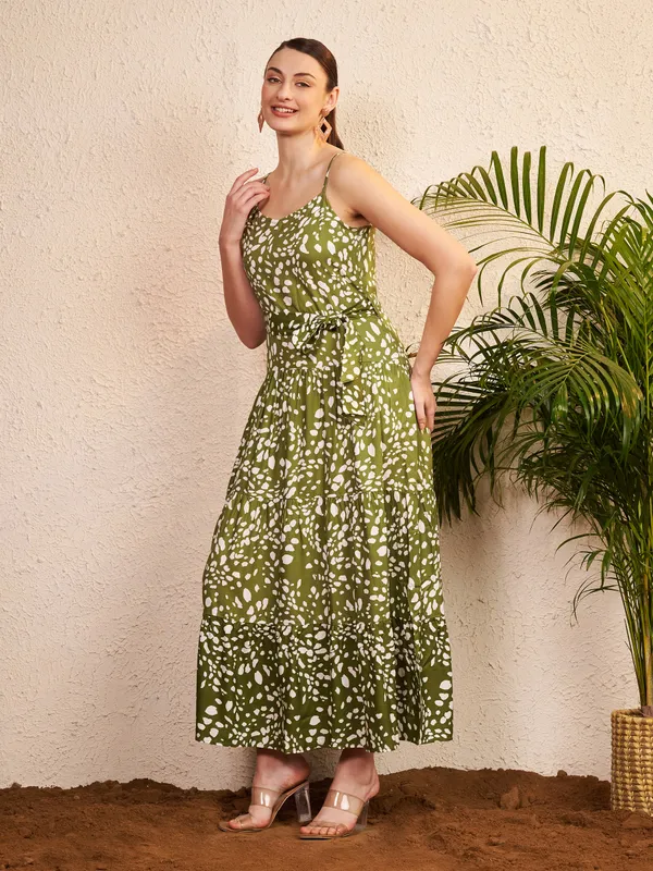Green_Printed_Fit_And_Flare_Dress_For_Women