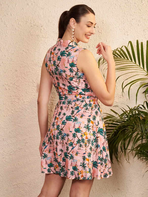 Pink_Floral_Fit_And_Flare_Dress_For_Women