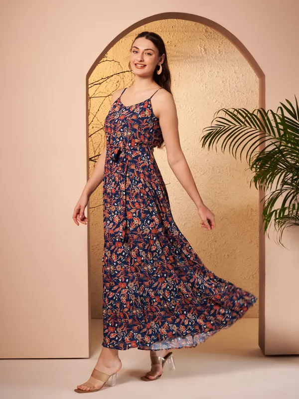Navy_Floral_Print_Maxi_Dress_For_Women