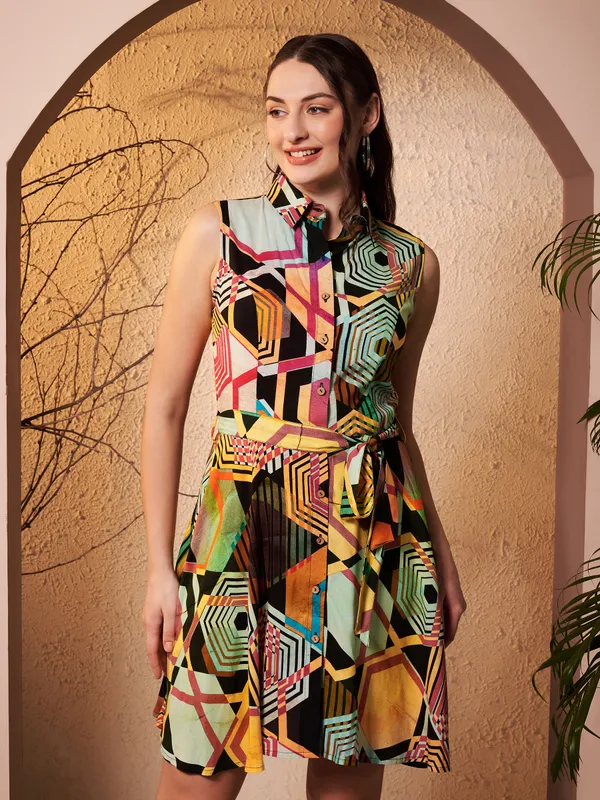 Multicolor_Printed_Fit_And_Flare_Dress_For_Women