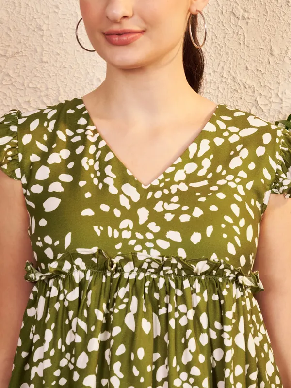 Green_Printed_Relaxed_Fit_Top_For_Women