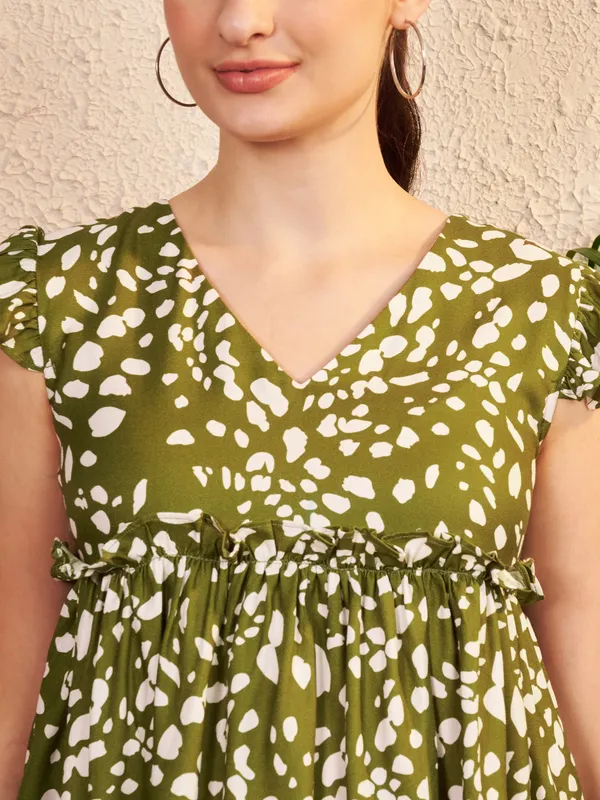 Green_Printed_Relaxed_Fit_Top_For_Women