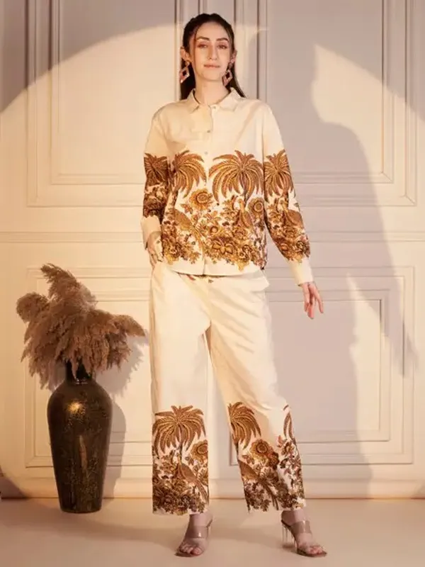 Cream_Printed_Co-Ord_Set_For_Women