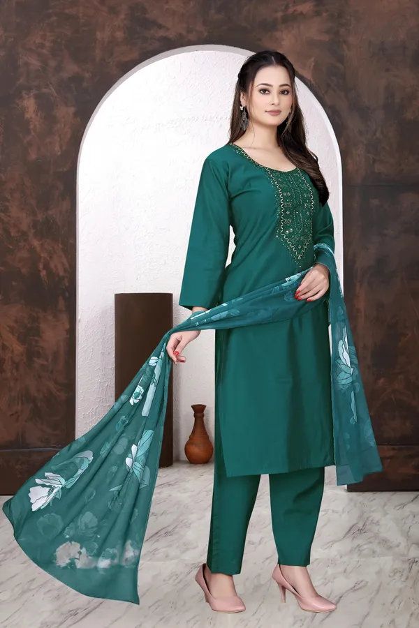 Green_Embroidered_Straight_Kurta_Set_For_Women