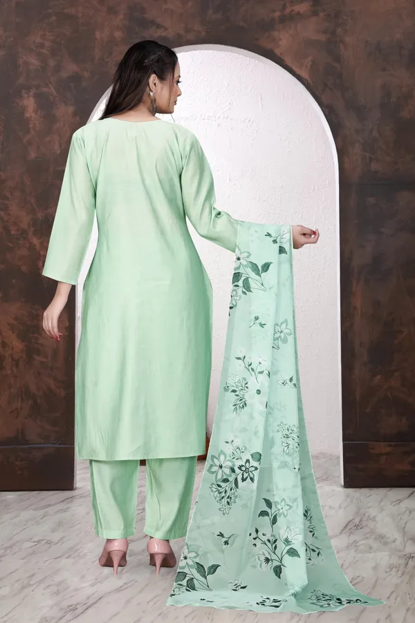 Mint_Green_Floral_Print_Kurta_Set_for_Women