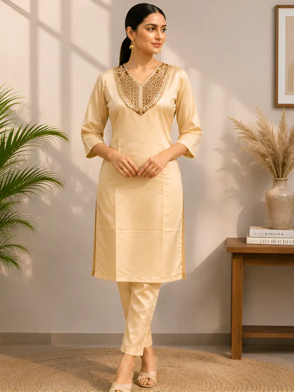 Cream_Embroidered_Straight_Kurta_Set_for_Women