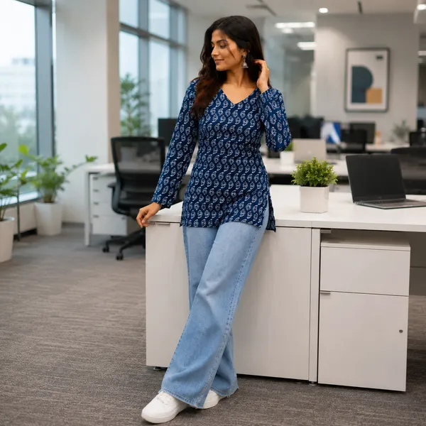 Blue_Printed_Straight_Kurti_for_Women