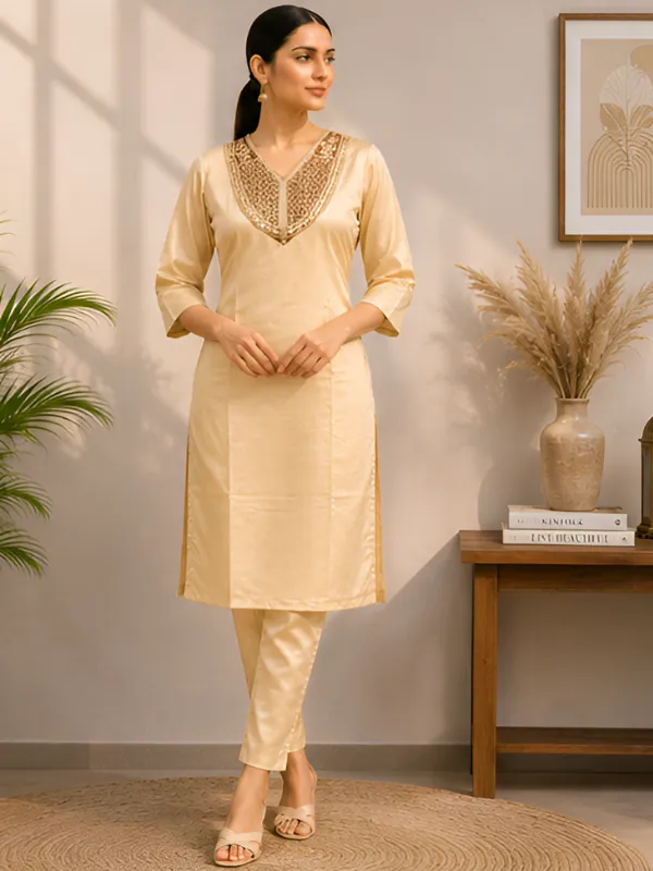 Cream_Embroidered_Straight_Kurta_Set_for_Women
