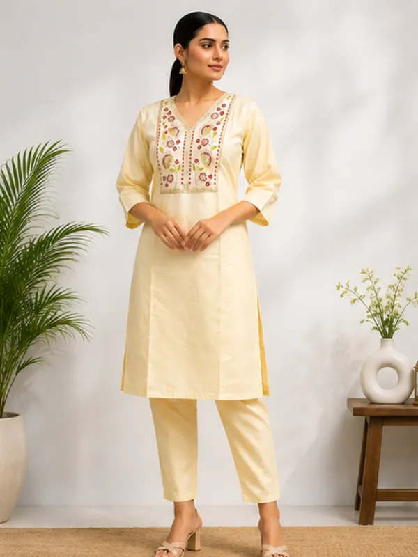 Cream_Embroidered_Straight_Kurta_Set_for_Women