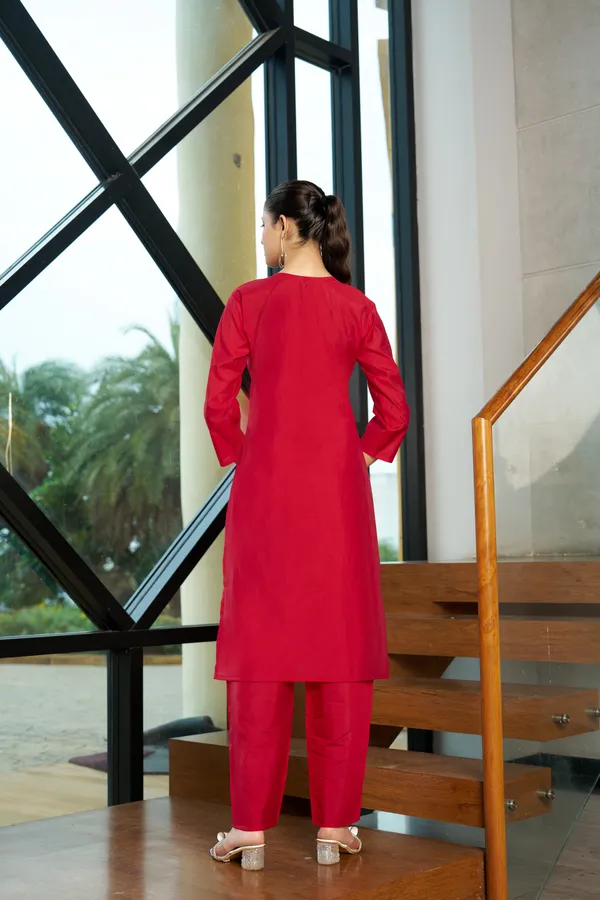 Red_Embroidered_Straight_Kurta_Set_for_Women