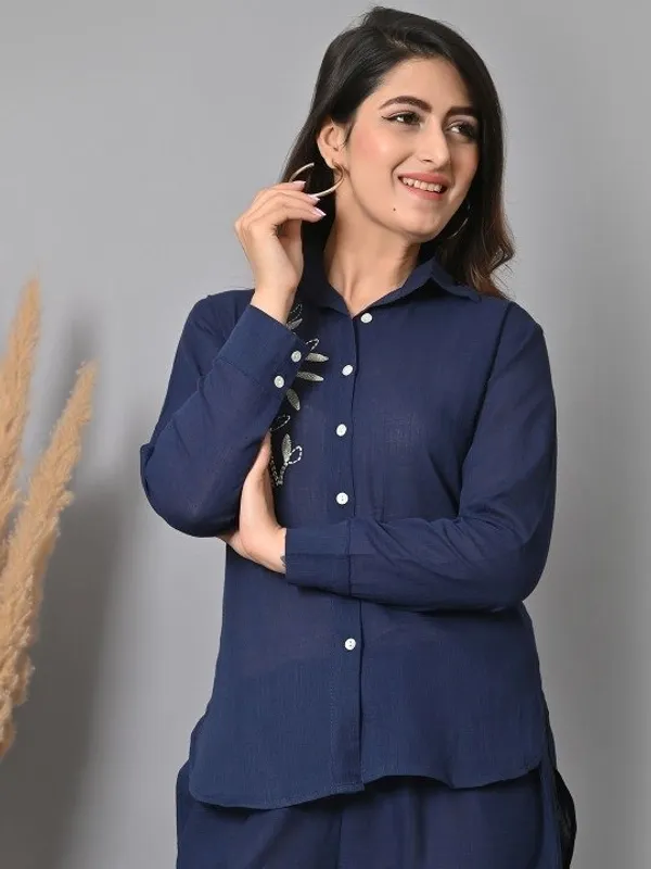 Navy_Embroidered_Relaxed_Fit_Co_Ord_Set_For_Women