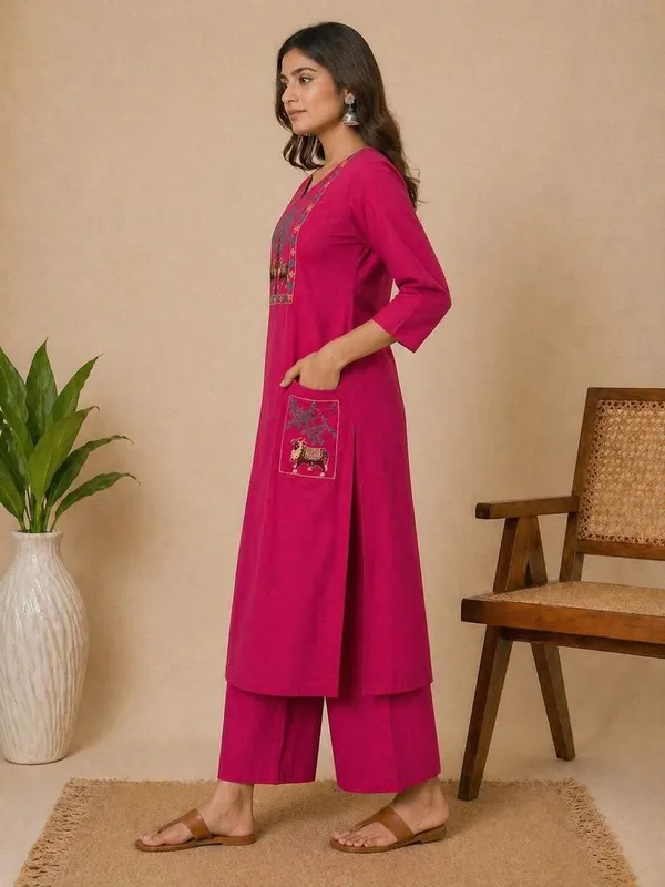 Krina_Design_Women_S_Pure_Cotton_Embroidered_Straight_Kurta_With_Palazzo_Set_Ethnic_Two_Piece_Indian_Outfit_Regular_Fit_Kurti_And_Wide_Leg_Bottom_Clothing_Co_Ord_Set_For_Women