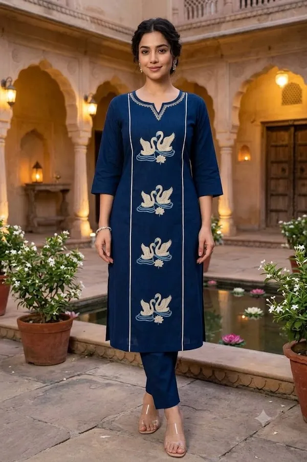 Navy_Blue_Embroidered_Kurta_Set_for_Women