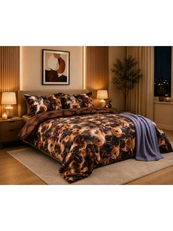 Brown_Premium_Quality_Abstract_Print_Double_Bed_Sheet