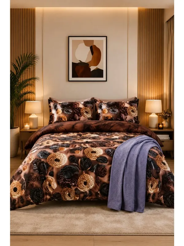 Brown_Premium_Quality_Abstract_Print_Double_Bed_Sheet