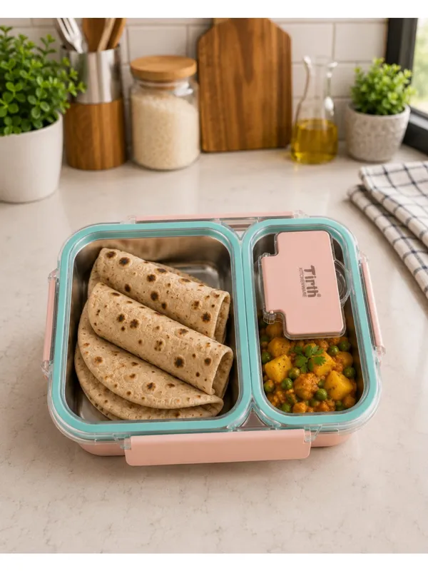 304_Stainless_Steel_Double_Compartment_Lunch_Box