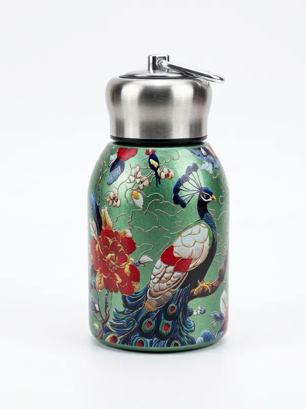 Stainless_Steel_Peacock_Print_Water_Bottle