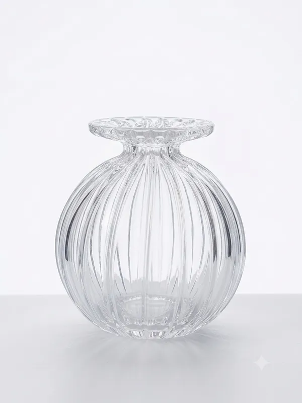 Glass_Ribbed_Decorative_Flower_Vase