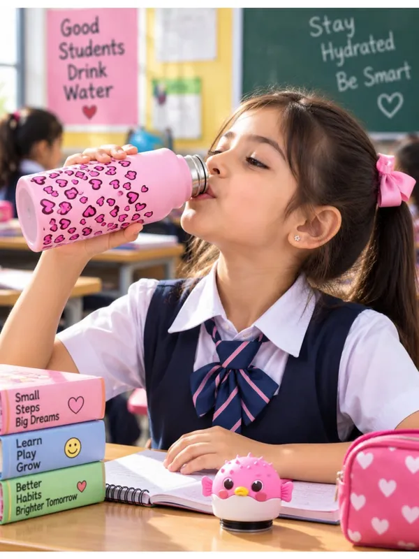 Black_Stainless_Steel_Cow_Print_Water_Bottle_for_Kids