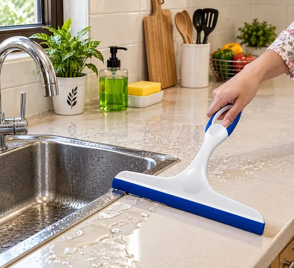 White_And_Green_Handheld_Squeegee_And_Long_Handle_Floor_Wiper_Set_Of_2