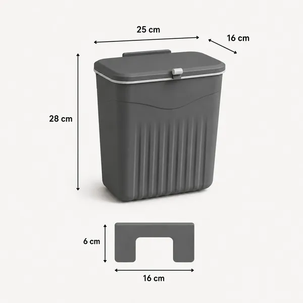 Grey_Plastic_Wall_Mounted_Kitchen_Dustbin