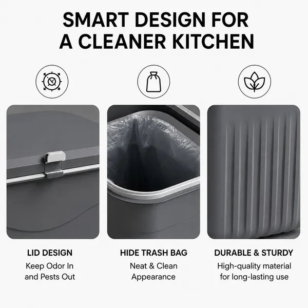 Grey_Plastic_Wall_Mounted_Kitchen_Dustbin