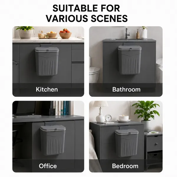 Grey_Plastic_Wall_Mounted_Kitchen_Dustbin