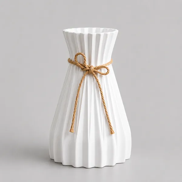 White_Plastic_Decorative_Flower_Vase_Pack_Of_3