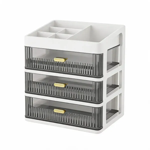 White_And_Grey_Plastic_Storage_Drawer_Organizer