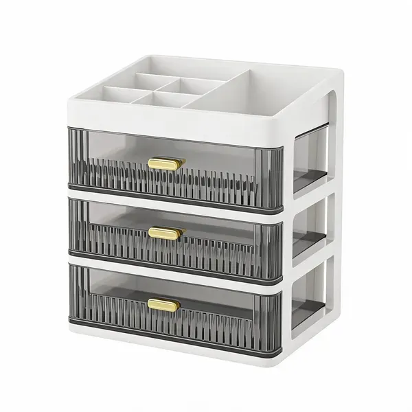 White_And_Grey_Plastic_Storage_Drawer_Organizer