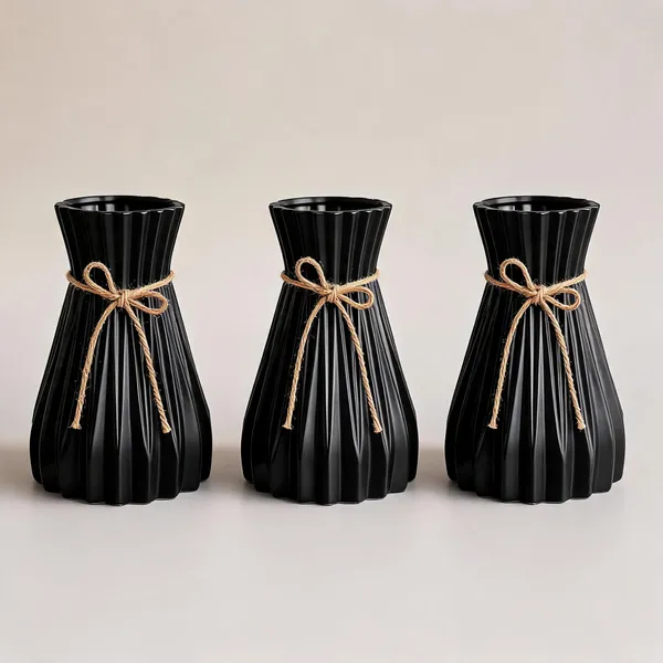 Black_Plastic_Decorative_Vase_Pack_Of_3