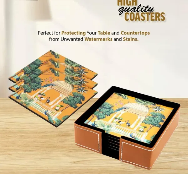 Leather_Coasters_Tea_Coaster_Set_Of_6_Dining_Table_Decor_Accessories_Premium_Finish