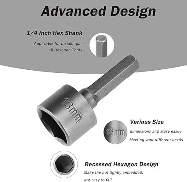 9pcs_1_4_Hex_Shank_Power_Nut_Driver_Drill_Bit_Socket_Wrench_Screw_5_13mm_Magnetic_Nut_Driver_Set