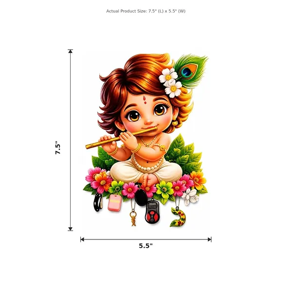 Premium_Hd_Uv_Printed_Bal_Krishna_3d_Designer_Wooden_Key_Holder_Home_And_Office_Decor_7_5_X_5_5_Inch_Wood_Pink