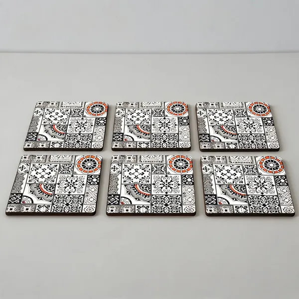 Cork_Black_Square_Coaster_Set_Of_6