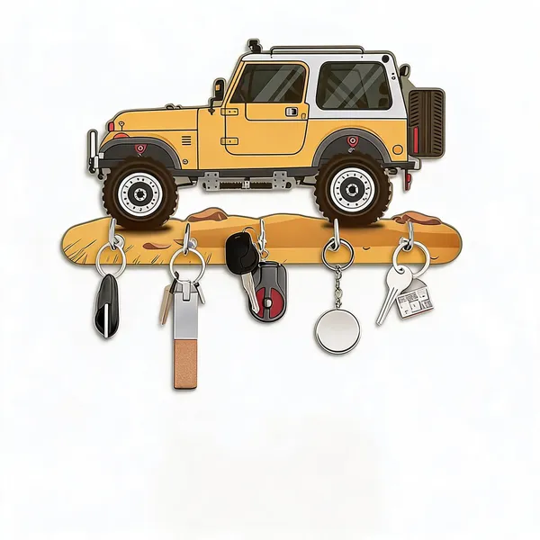 Engineered_Wood_Mahindra_Thar_UV_Printed_Key_Holder_-_Pack_of_2