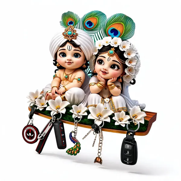 Wood_Devotional_Radha_Krishna_Wall_Key_Holder_-_Pack_of_2
