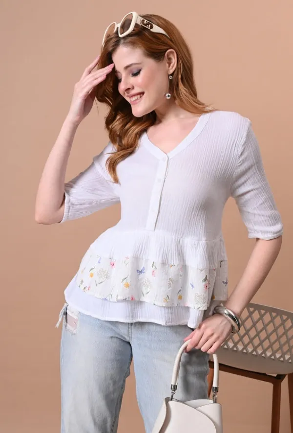 White_Cotton_Peplum_Top_with_Floral_Print